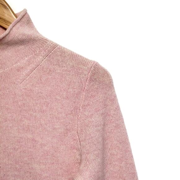 J Crew Cashmere Wool Blend Pink Sweater Mock Neck Quiet Luxury Classic Casual XS - Picture 4 of 13